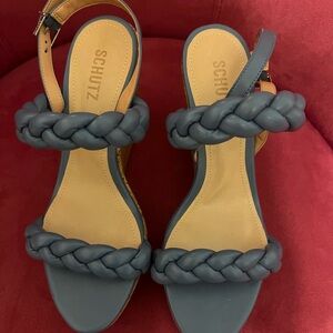 SCHUTZ Navy Braided Women's Sandals